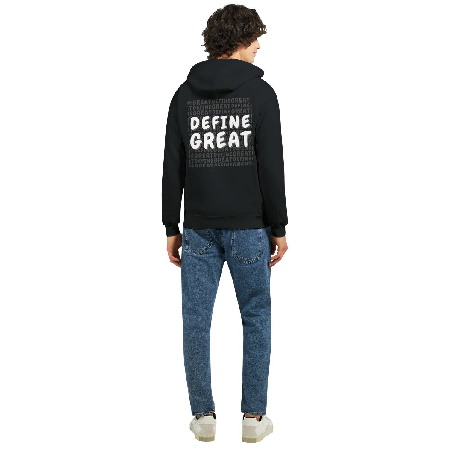 DEFINE GREAT Unisex Zip Hoodie (Back Graphic)