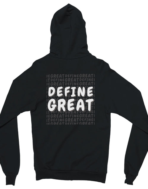 Load image into Gallery viewer, DEFINE GREAT Unisex Zip Hoodie (Back Graphic)
